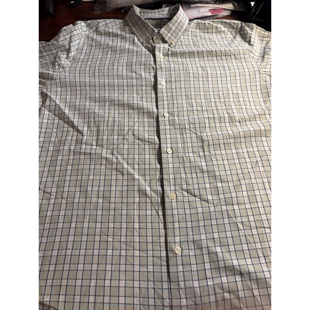 Orvis Mens XL Classic Fit Tattersall Plaid Long Sleeve Button Down Shirt Blue